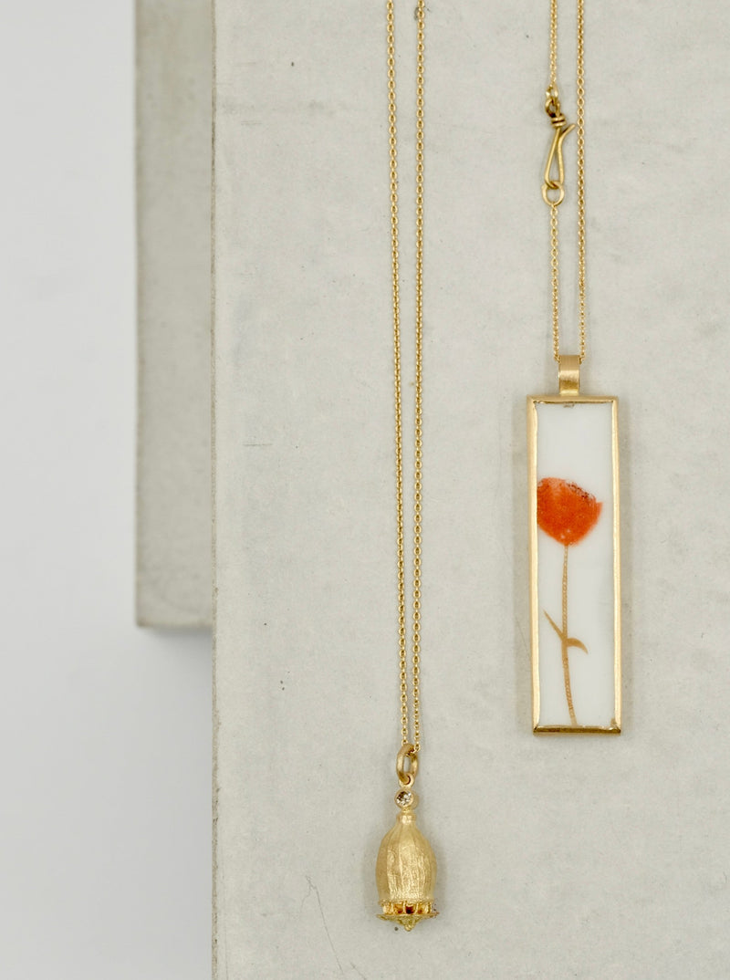 Anhänger 750/-Gold. Porzellan