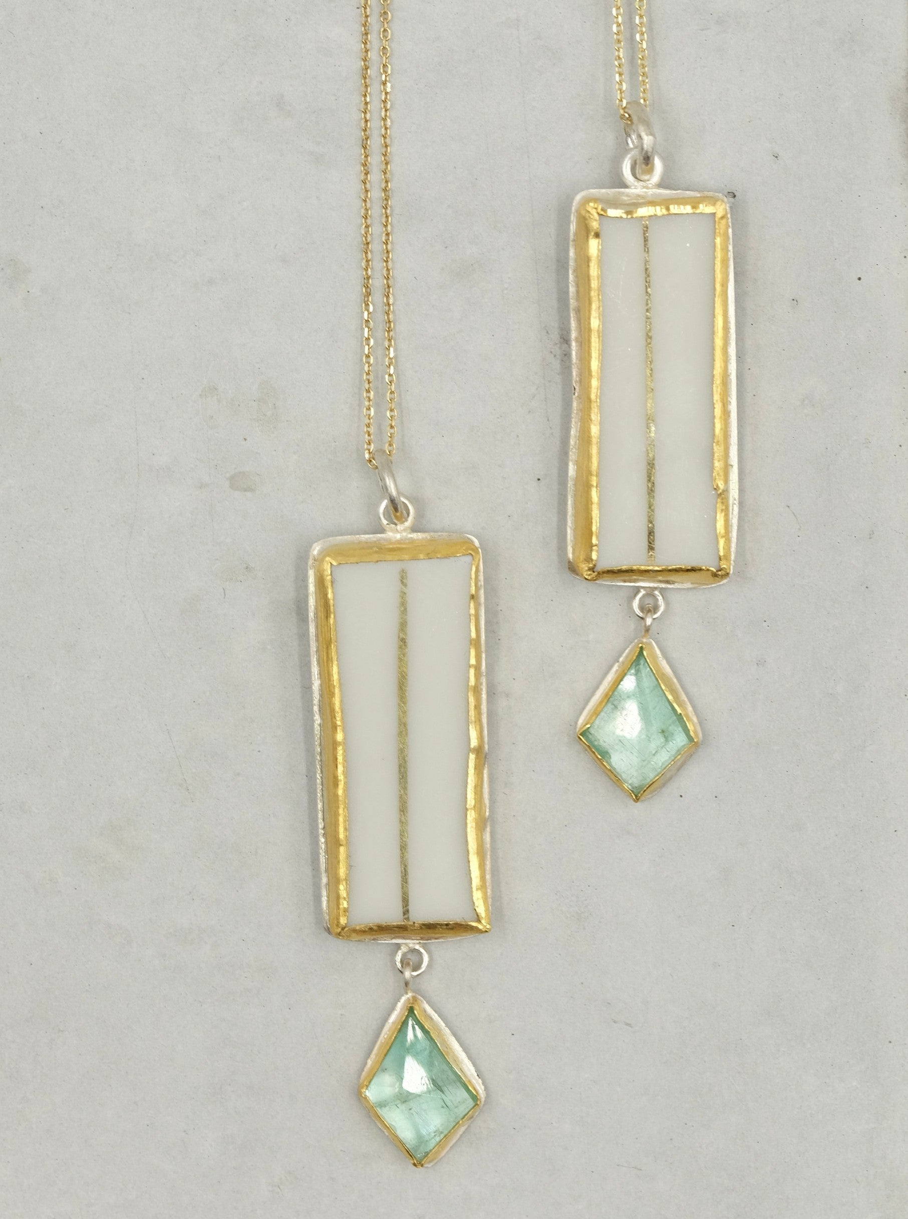Anhänger 925/-Silber Feingold Porzellan Smaragd