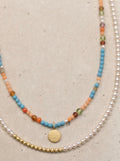 Diverse Edelsteine, Perle 750/-Gold