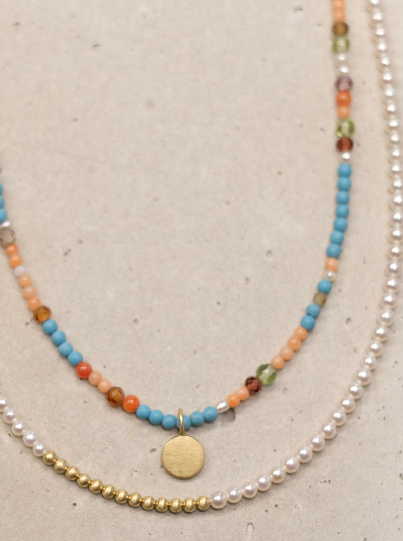 Diverse Edelsteine, Perle 750/-Gold