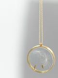 Glasmedaillon 750/-Gold mit Pusteblume