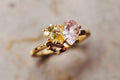 Ring 750/-Gold Granat Spinell Morganit