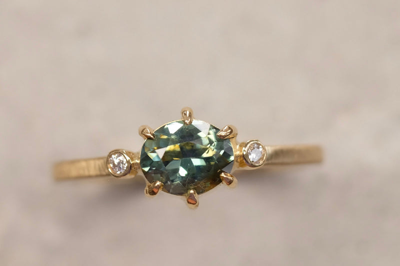 Ring 750/-Gold Saphir Brillanten