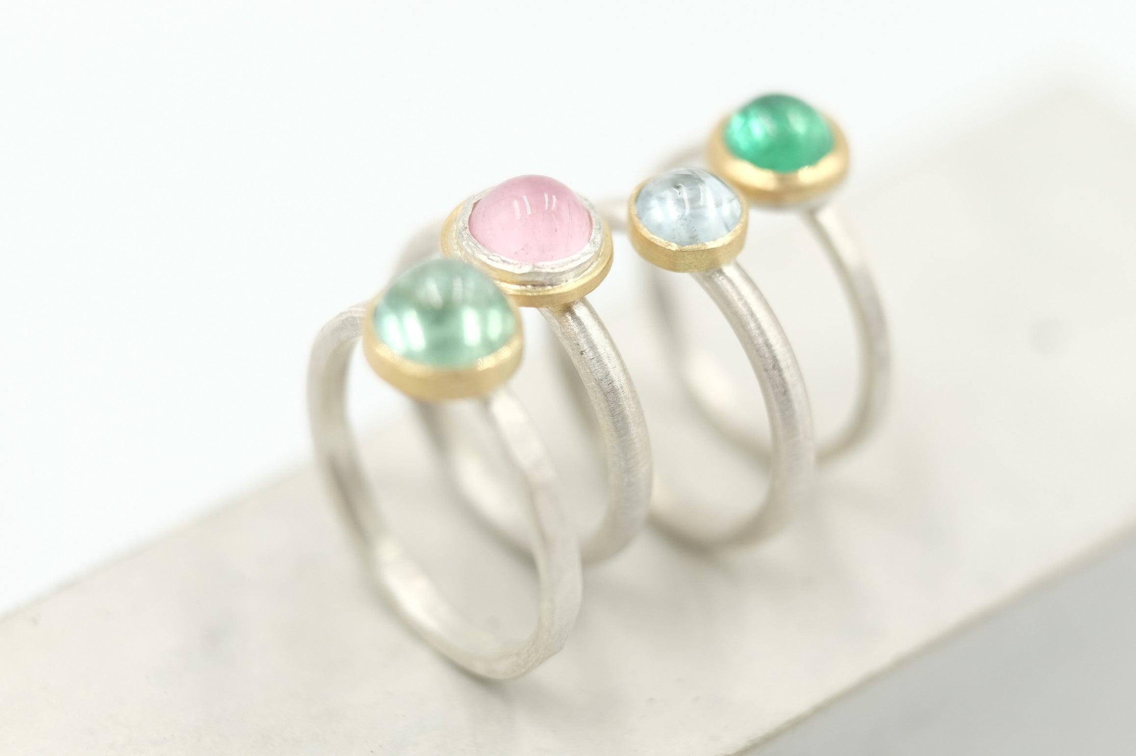 Ringe 925/-Silber 750/-Gold Turmalin Aquamarin Chrysopras