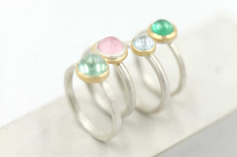 Ringe 925/-Silber 750/-Gold Turmalin Aquamarin Chrysopras