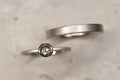 Trauringe 585/-Weißgold Diamantrose