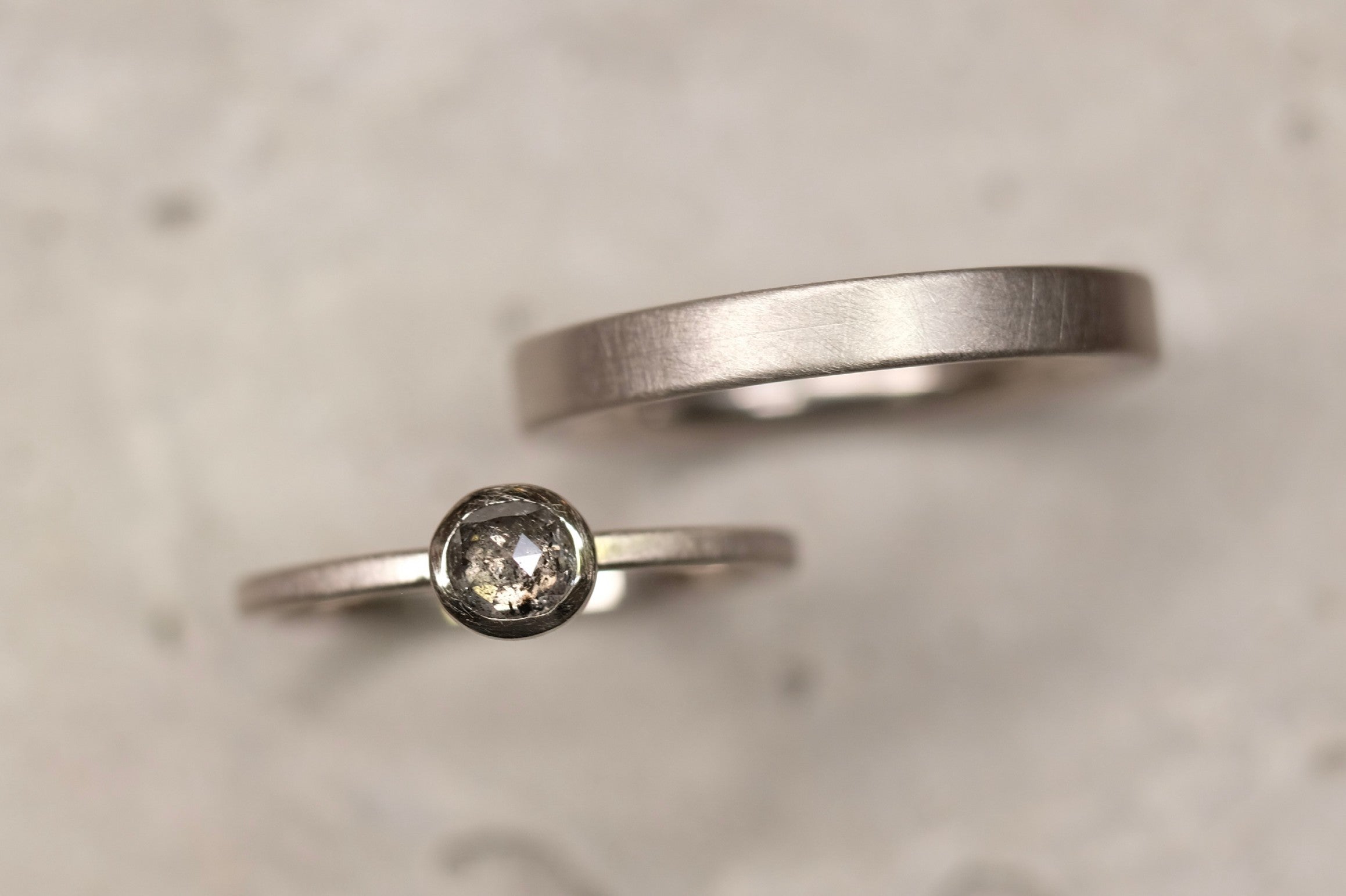 Trauringe 585/-Weißgold Diamantrose