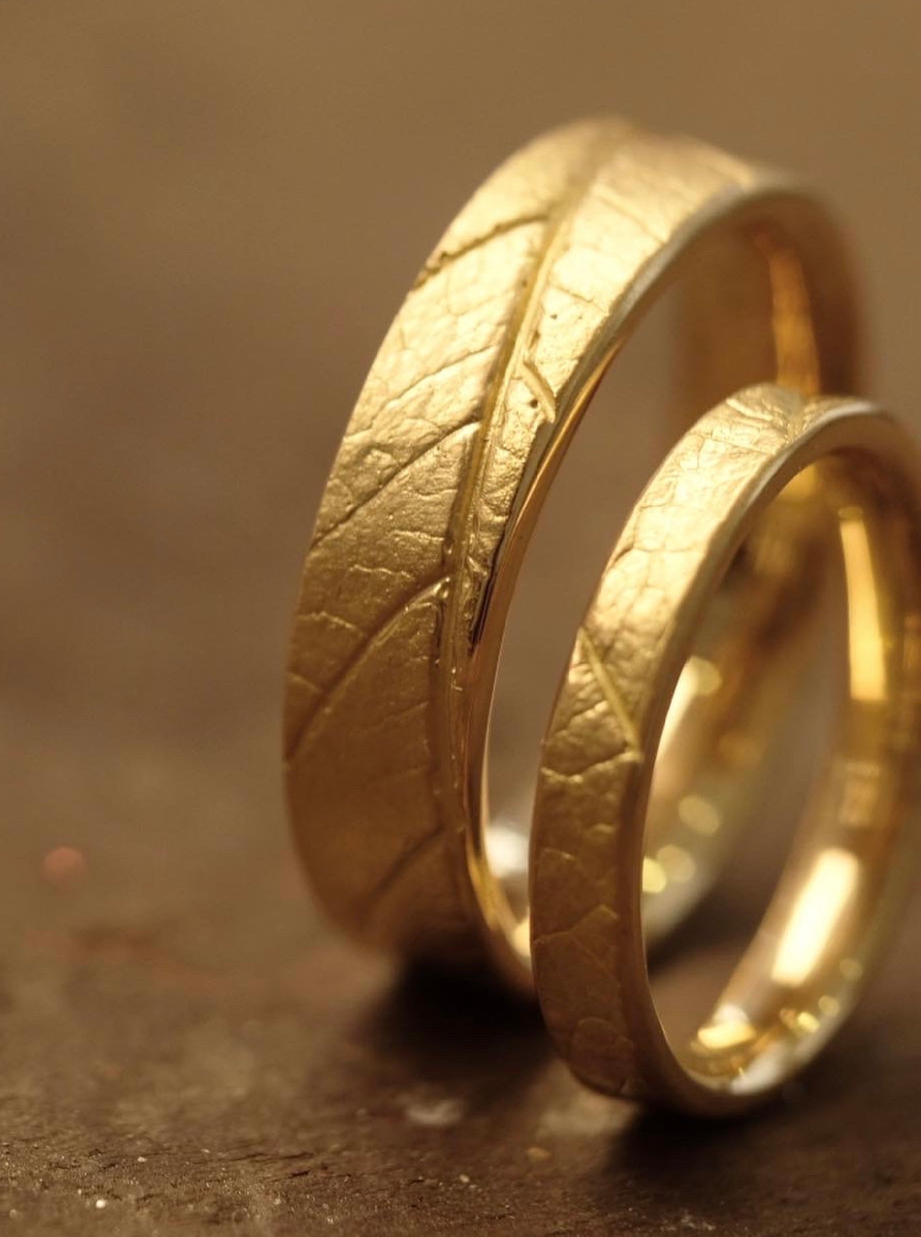 Trauringe 750/-Gold Abdruck Blatt