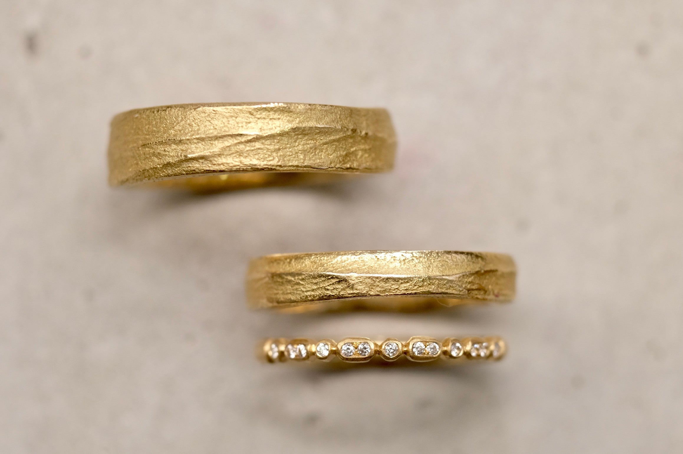 Trauringe 750/-Gold Abdruck "Herzlinie"
