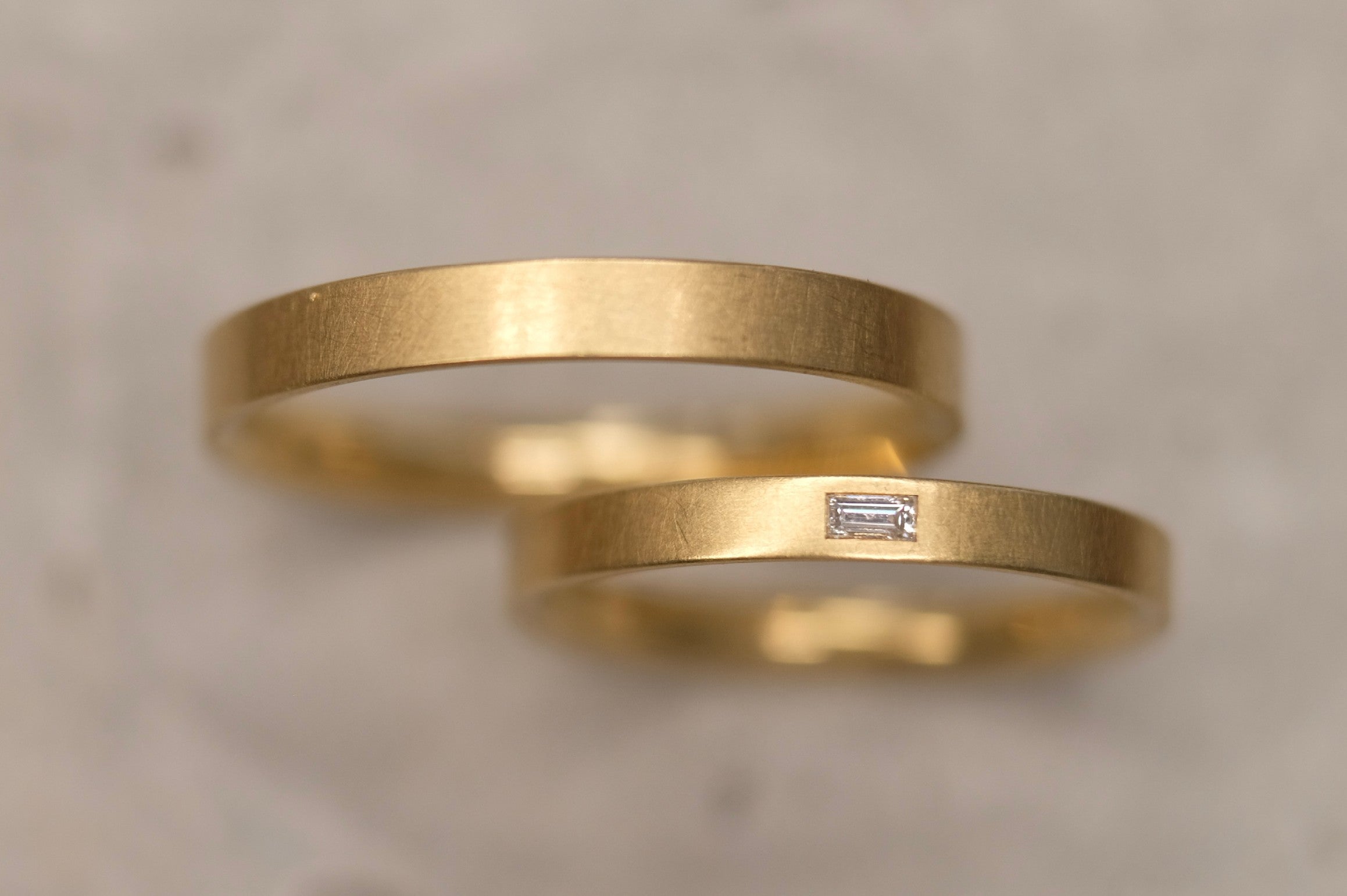 Trauringe 750/-Gold Diamantbaguett