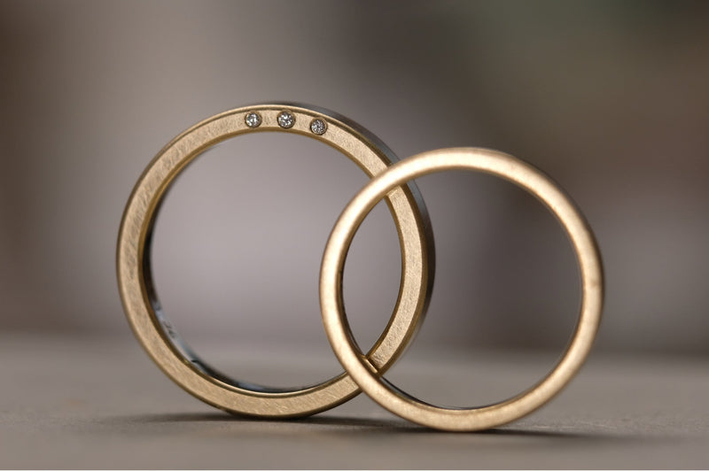 Trauringe 750/-Gold seitl. Brillanten