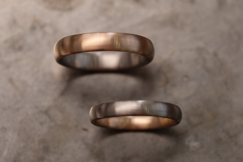 Trauringe 750/-Rotgold Weißgold