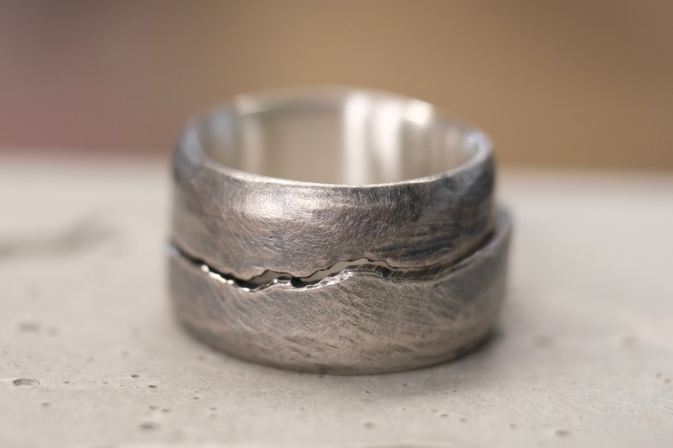 Trauringe 925/-Silber "Berg & Tal"