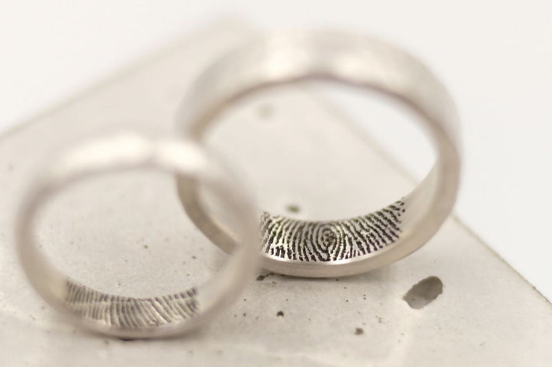 Trauringe 925/-Silper Fingerprint